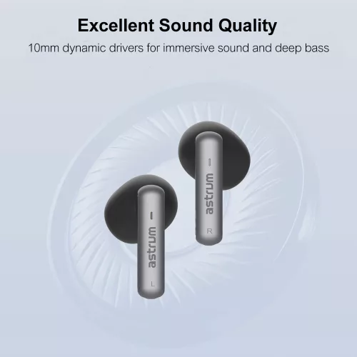 Astrum ET340 BT V5.1 sztereo TWS headset zajszűrős mikrofonnal, USB-C töltőtokkal, fekete