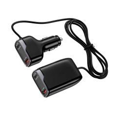   Astrum PRO GO PD100 autós szivar gyorstöltő 2X USB (18W), 2X Type-C (33W) csatlakozóval fekete