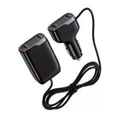   Astrum PRO GO PD100 autós szivar gyorstöltő 2X USB (18W), 2X Type-C (33W) csatlakozóval fekete