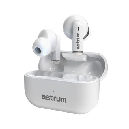 Astrum ET310 BT V5.1 sztereo TWS headset dual mikrofonnal, USB-C töltőtokkal, fehér