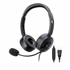 Astrum HS110 Call Center Wired Headset, Microphone BLACK