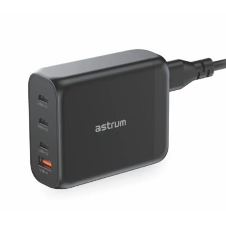 Astrum Pro PD140 univerzális hálózati töltő 3X Type-C 1X USB-A fekete 100W