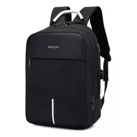   Astrum LB220 bélelt laptop hátizsák / táska 15"-ig vízhatlan Oxford PU beépített külső USB-porttal fekete