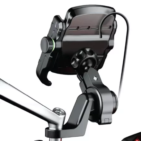 Astrum SH320 univerzális telefontartó biciklire/motorkerékpárra vezeték nélküli töltéssel 60 - 90 mm fekete