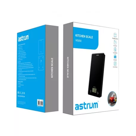 Astrum WS050 fekete konyhai mérleg 5kg-ig