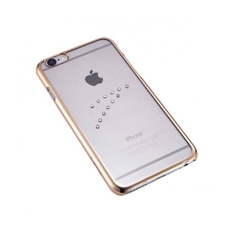 Astrum MC150 transparent mobile case with gold frame, Swarovski for Apple iPhone 6