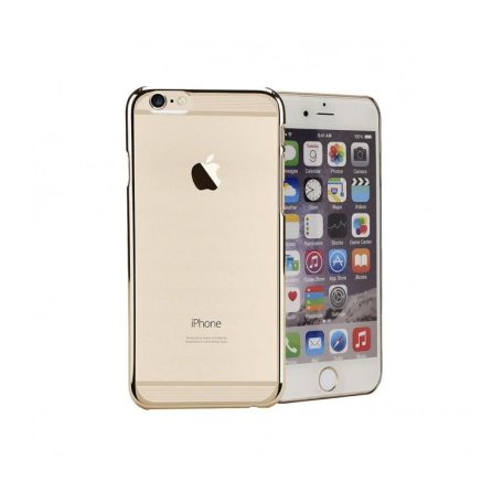 Astrum MC120 transparent mobile case with gold frame, top and bottom striped, for Apple iPhone 6