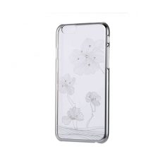   Astrum MC240 flower figured mobile case with silver frame, Swarovski for Apple iPhone 6 Plus