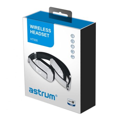 Astrum HT500 stereo white bluetooth 4.0 headphone with APTX technology and built in microphone 