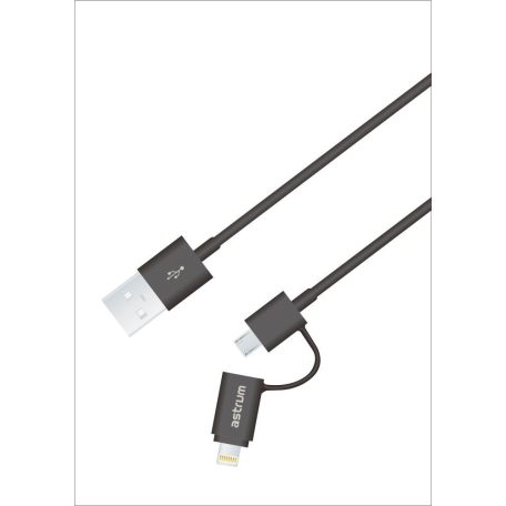 Astrum Apple iPhone 5/6/7 1,2M data cable with micro usb coverter MFI certified CB-U2CAL-12