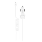 Astrum CC240 micro USB autós szivar töltő 1,5M spirál kábellel + USB csatlakozóval 2,4A fehér 12W