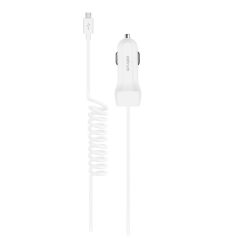   Astrum CC240 CAR CHARGER 2.4A MICRO USB CABLE + 1USB PORT WHITE