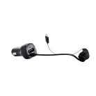 Astrum CC240 micro USB autós szivar töltő 1,5M spirál kábellel + USB csatlakozóval 2,4A fehér 12W