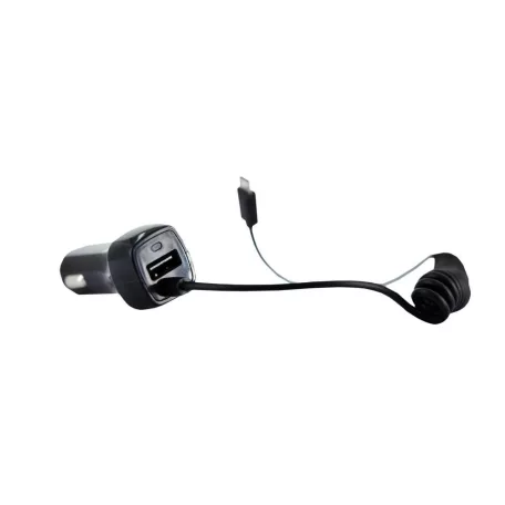 Astrum CC240 micro USB autós szivar töltő 1,5M spirál kábellel + USB csatlakozóval 2,4A fehér 12W