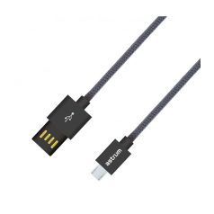   Astrum UD310 1M kétoldalas USB - micro USB strapabíró high speed adatkábel fekete A53031-T