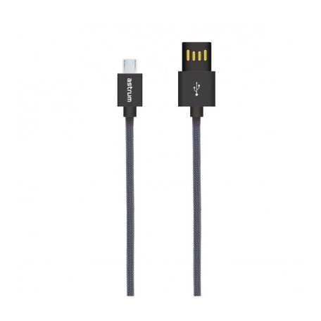 Astrum UD310 1M kétoldalas USB - micro USB strapabíró high speed adatkábel fekete A53031-T