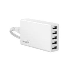   Astrum CH500 5.0A hálózati töltő 5X USB-vel, 5X smart IC-vel A92550-Q max 25W