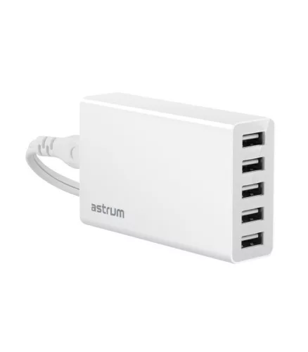 Astrum CH500 5.0A hálózati töltő 5X USB-vel, 5X smart IC-vel A92550-Q max 25W
