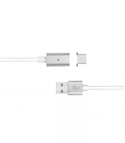 Astrum UM350 1M 2in1 mágneses USB - micro USB &  Lightning (8Pin) adatkábel szürke A35535-Q