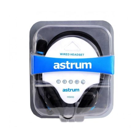 Astrum HS110 Call Center Wired Headset, Microphone BLACK