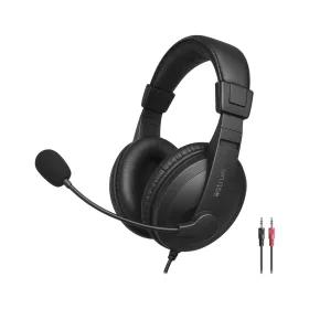   Astrum HS120 vezetékes 3,5mm jack fejhallgató állítható zajszűrős mikrofonnal, fekete