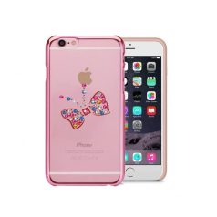   Astrum MC250 keretes pillangó mintás, színes Swarovski köves Apple iPhone 6/6S hátlapvédő pink