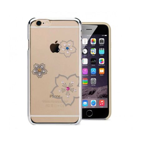Astrum MC280 keretes virág mintás, színes Swarovski köves Apple iPhone 6 Plus / 6S Plus hátlapvédő ezüst