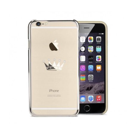 Astrum MC310 keretes korona mintás, Swarovski köves Apple iPhone 6 Plus / 6S Plus hátlapvédő ezüst