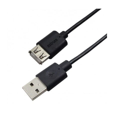 Astrum USB (Apa) - USB (Anya) 2.0 hosszabbító kábel 1.8M fekete UE201