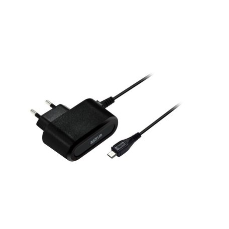 Astrum CH100 1.0A micro USB hálózati töltő 1,5M kábellel EU fekete 5W