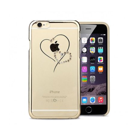 Astrum MC330 keretes szív mintás, színes Swarovski köves Apple iPhone 6 Plus / 6S Plus hátlapvédő arany