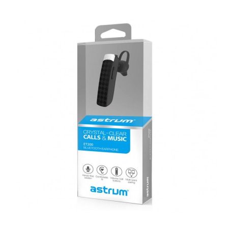 Astrum ET200 black BT 4.1 multipoint CSR bluetooth headset with charge cable, Android/IOS