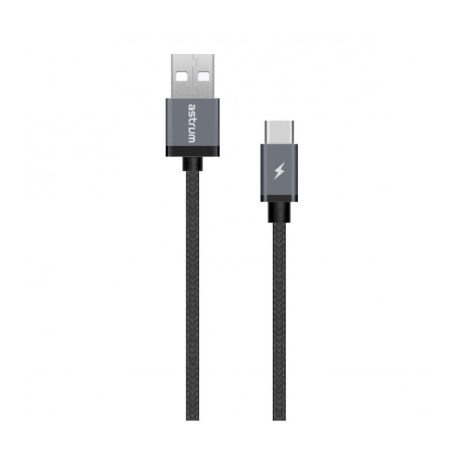 Astrum UT610 USB - Type-C 2.0 strapabíró erősített adatkábel fekete A53061-B