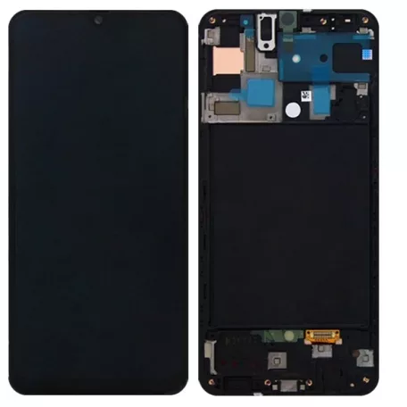Samsung A505 Galaxy A50 (2019) fekete OLED LCD kijelző érintővel és kerettel