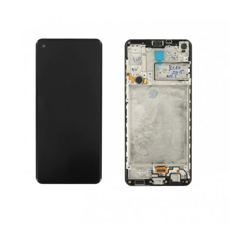 Samsung SM-A217F Galaxy A21s fekete gyári LCD kijelző érintővel és kerettel