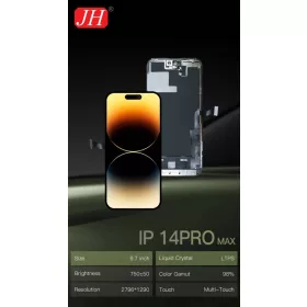   JH Apple iPhone 14 Pro Max fekete LCD kijelző érintővel (FHD, removable IC)