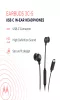 Motorola Earbugs 3C-S USB Type-C vezetékes headset mikrofonnal | Fekete