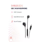Motorola Earbugs 3C-S USB Type-C vezetékes headset mikrofonnal | Fekete