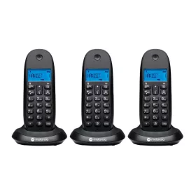   Motorola C1003CB+  3 darabos vezeték nélküli otthoni telefon szett dokkolóval | Fekete