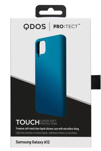 Qdos Touch Samsung A125 Galaxy A12 hátlapvédő prémium szilikon tok kék