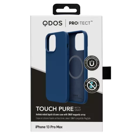 Qdos Touch Pure magsafe Apple iPhone 13 Pro Max (6.7) hátlapvédő tok kék