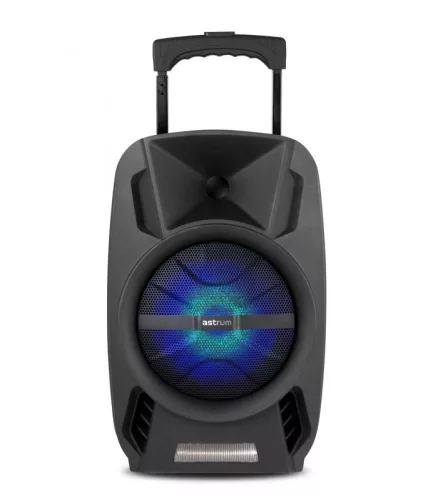 Astrum TM081 "Trolley" hordozható bluetooth hangszóró  8.0", 30W, FM, USB, MicroSD, színes LED világítás, mikrofon
