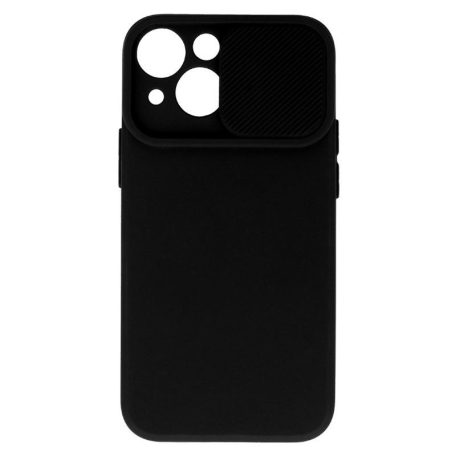 Camshield Soft - Apple iPhone 14 (6.1) por- és kameravédős szilikon tok fekete