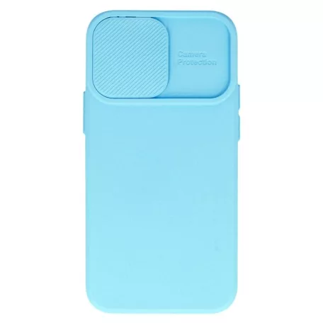 Camshield Soft - Apple iPhone 14 (6.1) por- és kameravédős szilikon tok világoskék
