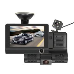   Szélvédőre szerelhető autós menetrögzítő kamera DVR-04 4,0" kijelzővel, tolatókamerával