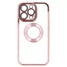 Beauty Clear - Apple iPhone 15 (6.1) kameravédős szilikon tok pink