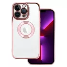 Beauty Clear - Apple iPhone 15 (6.1) kameravédős szilikon tok pink