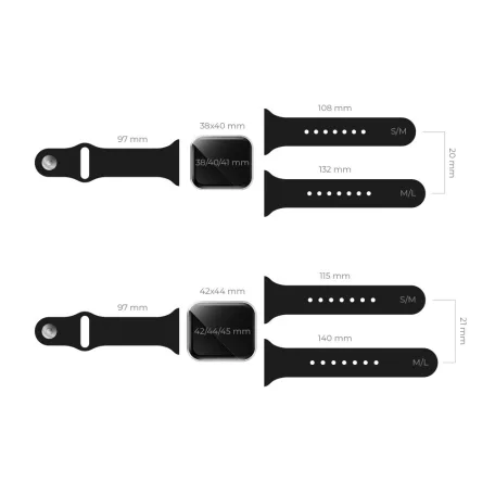 Apple Watch 38mm / 40mm / 41mm szilikon óraszíj rozéarany (S / M)