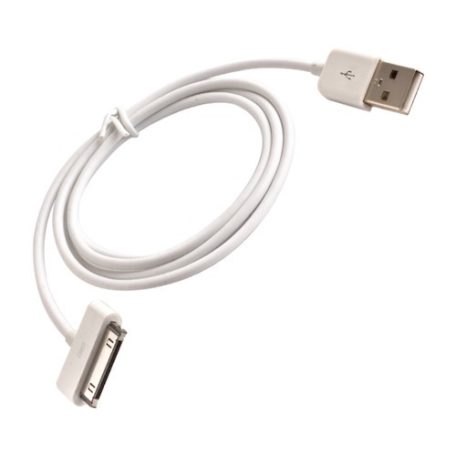 Forever Apple iPhone 3G/3GS/4G/4S/iPad/iPod 1A USB (Apa) - Apple 30-Pin fehér adatkábel 1m