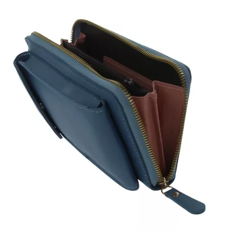 Univerzális telefontáska és irattartó pánttal, kék